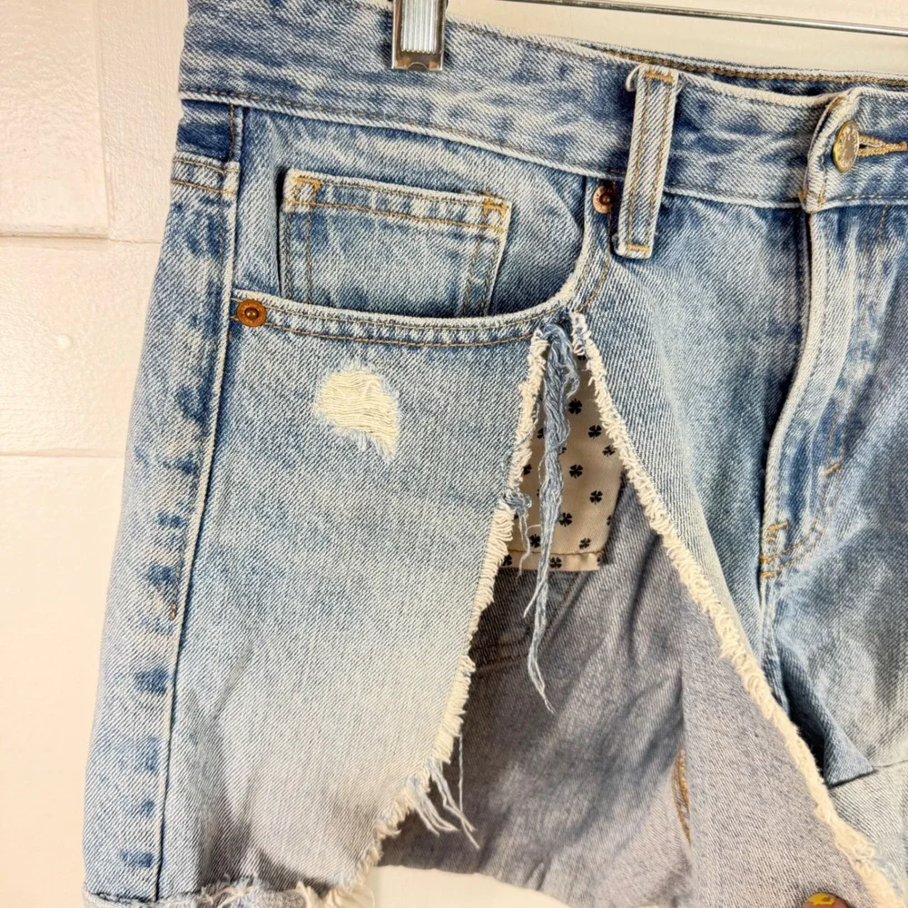 Lucky‎ Brand Womens Light Wash Distressed Denim Cutoff Shorts Size 8 29 *altered